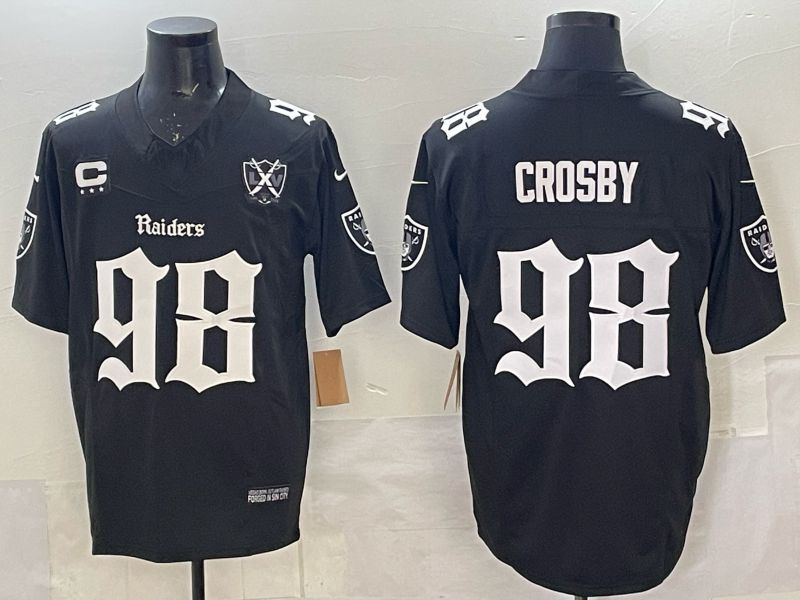 Men 2025 Oakland Raiders #98 Crosby Black Nike Limited NFL Jersey style 01011->oakland raiders->NFL Jersey
